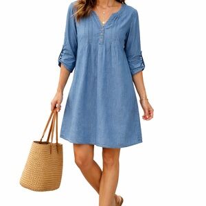 Chic Connection Size XL/P Blue Denim Tunic Dress